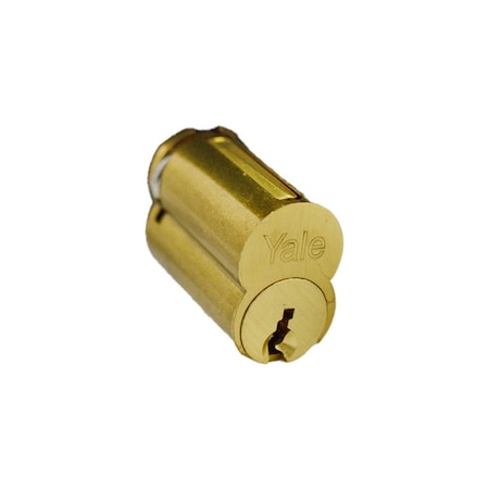 Yale Commercial Large Format IC 6 Pin Cylinder with GA Keyway US4 606 Satin Brass Finish 1210GA606